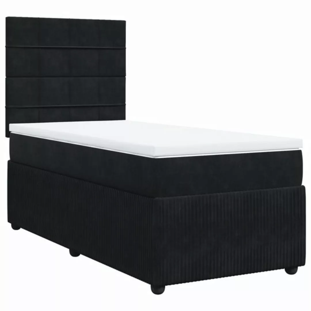 vidaXL Bett Boxspringbett mit Matratze Schwarz 90x200 cm Samt günstig online kaufen