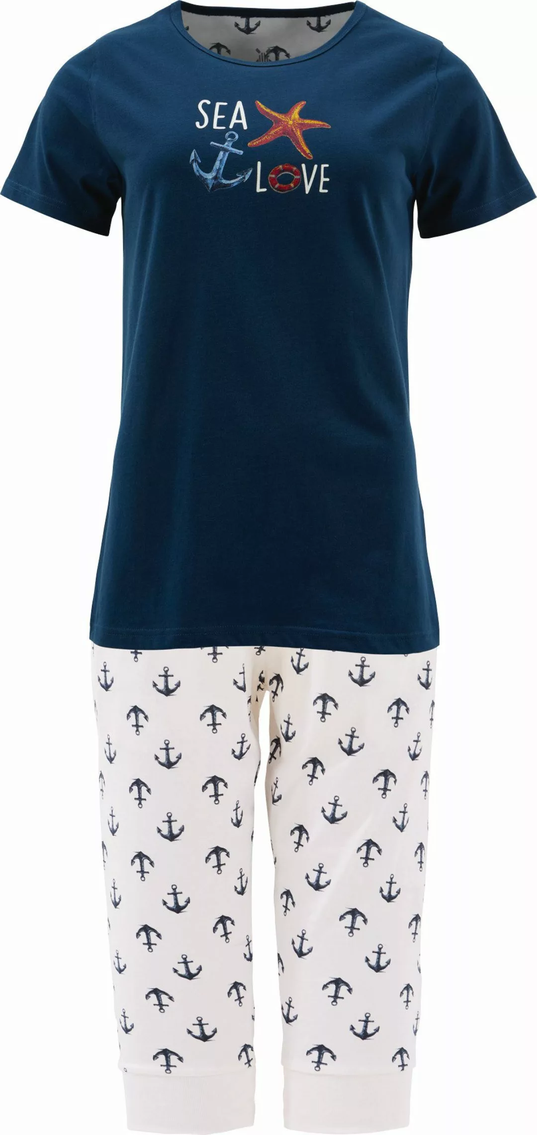 Erwin Müller Pyjama Damen-Schlafanzug Single-Jersey gemustert günstig online kaufen