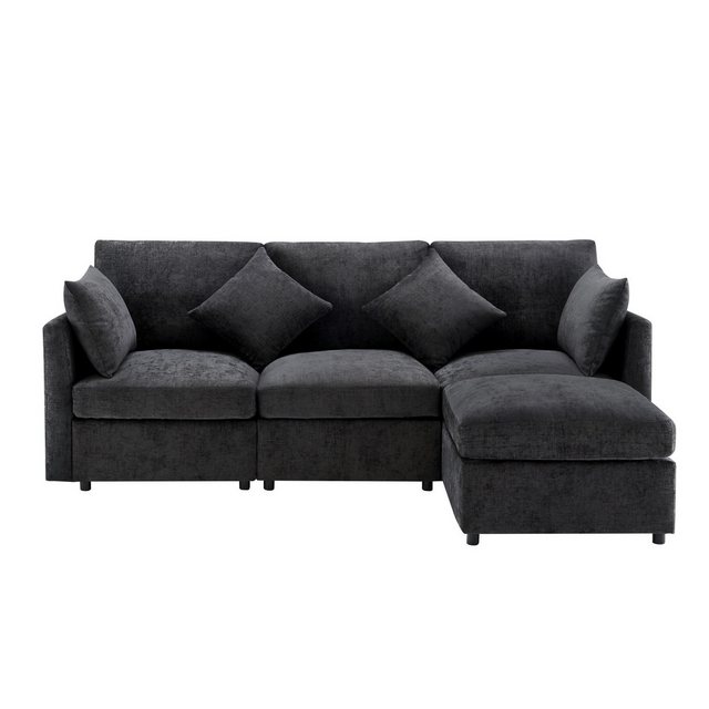 Tongtong Ecksofa L-förmiges Ecksofa mit Fußhocker, Viersitzer-Sofa,Wohnzimm günstig online kaufen