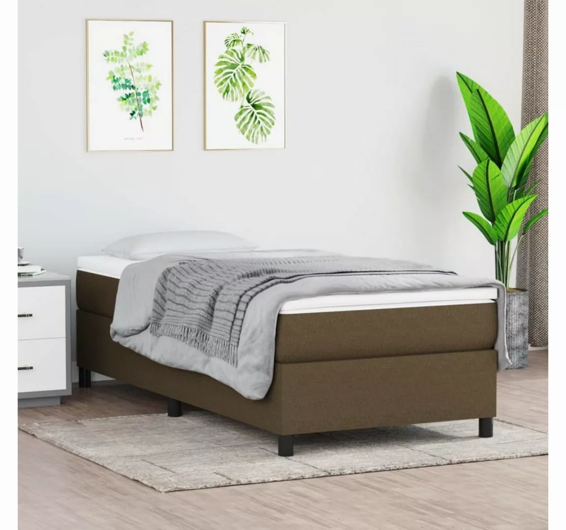 furnicato Bett Boxspringbett mit Matratze Dunkelbraun 90x200 cm Stoff günstig online kaufen