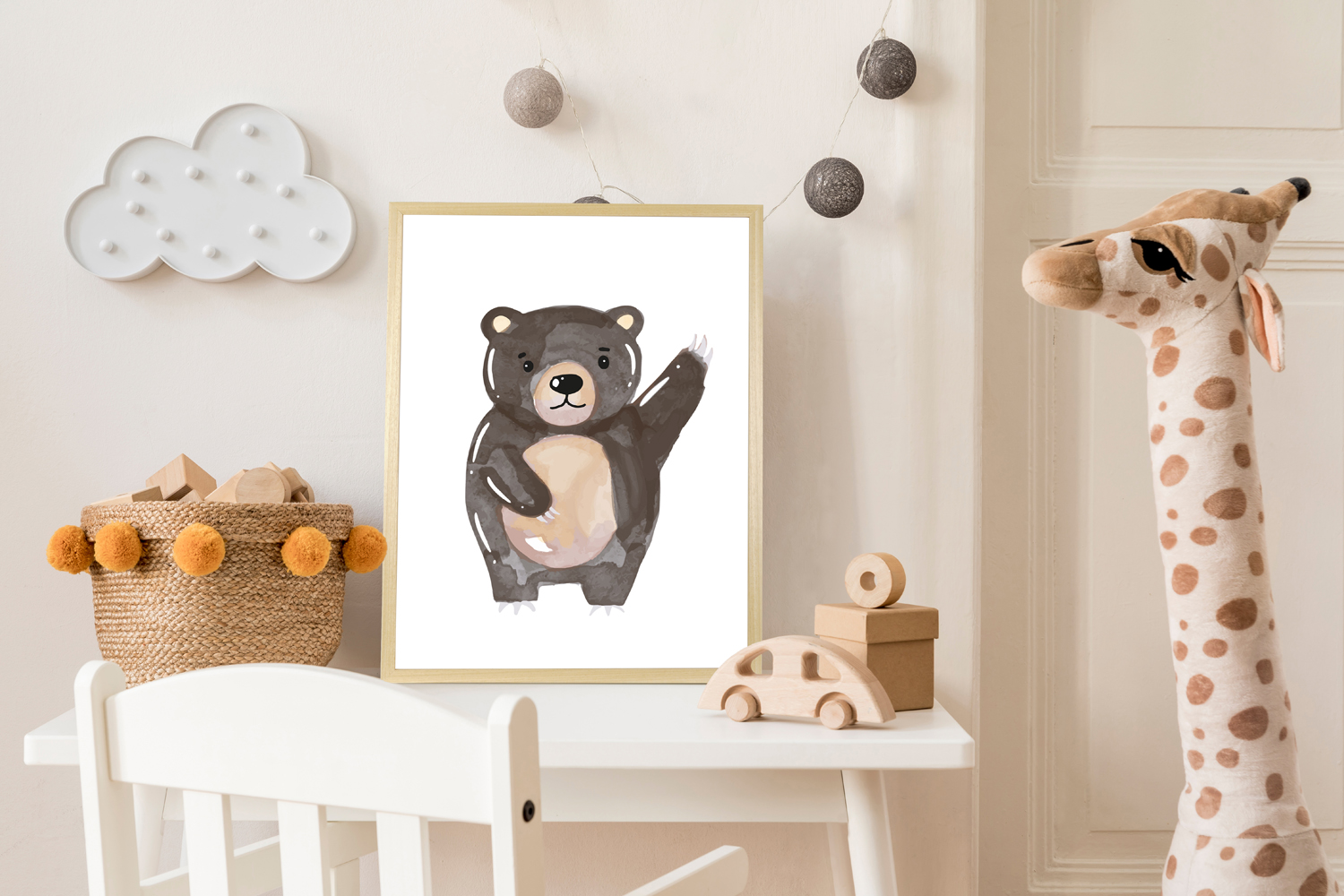 queence Bild mit Rahmen »Brauner Bär«, Bär-Bären-Teddy-Tiere, (1 St.), HD P günstig online kaufen
