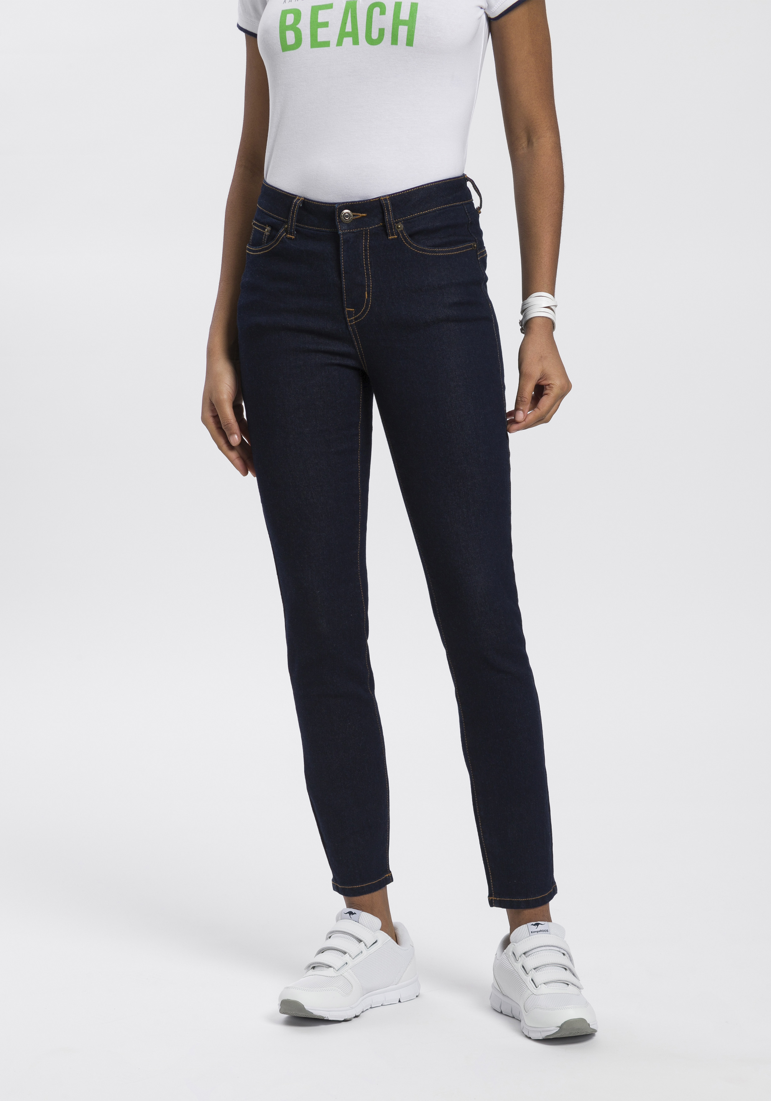 KangaROOS Slim-fit-Jeans "CROPPED HIGH WAIST SLIM FIT", NEUE KOLLEKTION günstig online kaufen