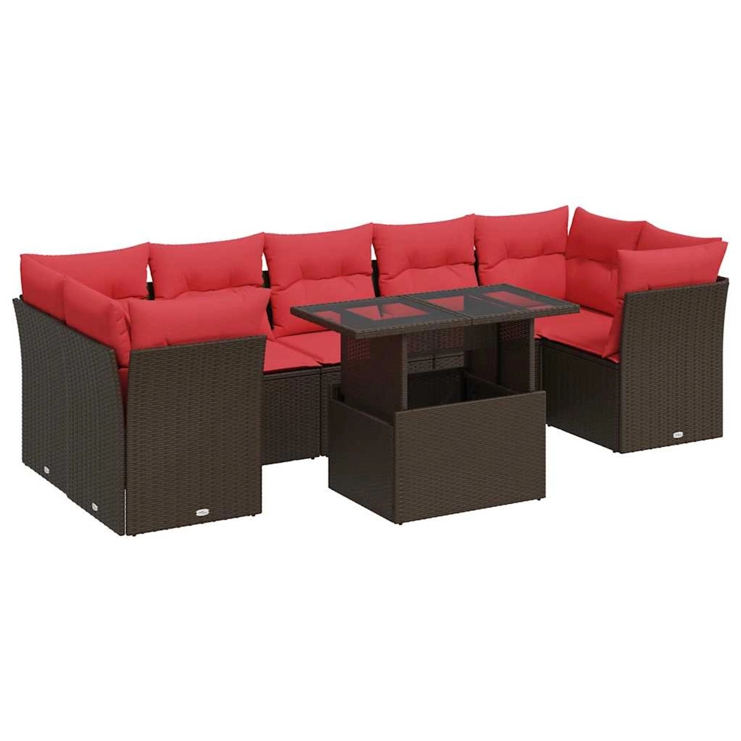 vidaXL 8-Tlg Garten-Sofagarnitur mit Kissen Braun Poly Rattan Akazie 332612 günstig online kaufen