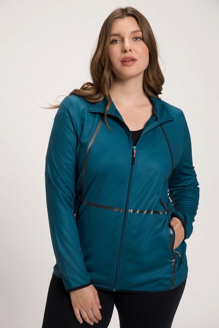 Ulla Popken Sweatjacke Sweatjacke Metallic-Streifen Power-Stretch günstig online kaufen