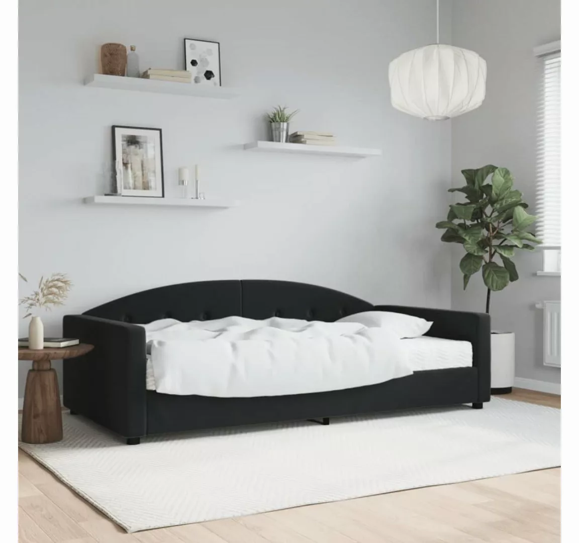 furnicato Bett Tagesbett mit Matratze Schwarz 100x200 cm Samt günstig online kaufen
