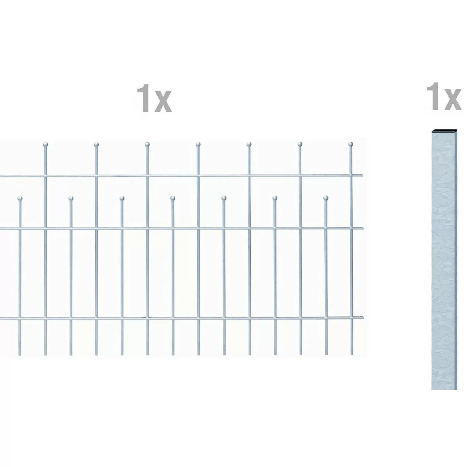 Metallzaun Anbau-Set Madrid verzinkt z. Aufschrauben 100 cm x 200 cm günstig online kaufen