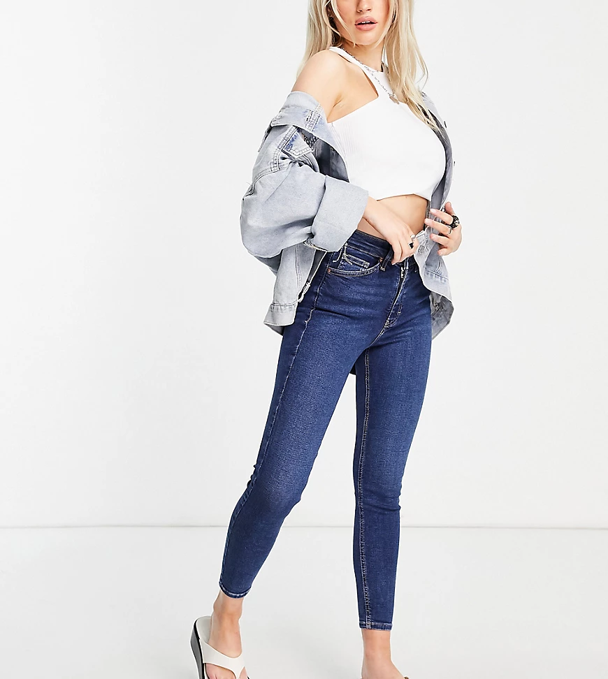 Topshop Petite – Jamie – Jeans in kräftigem Blau günstig online kaufen