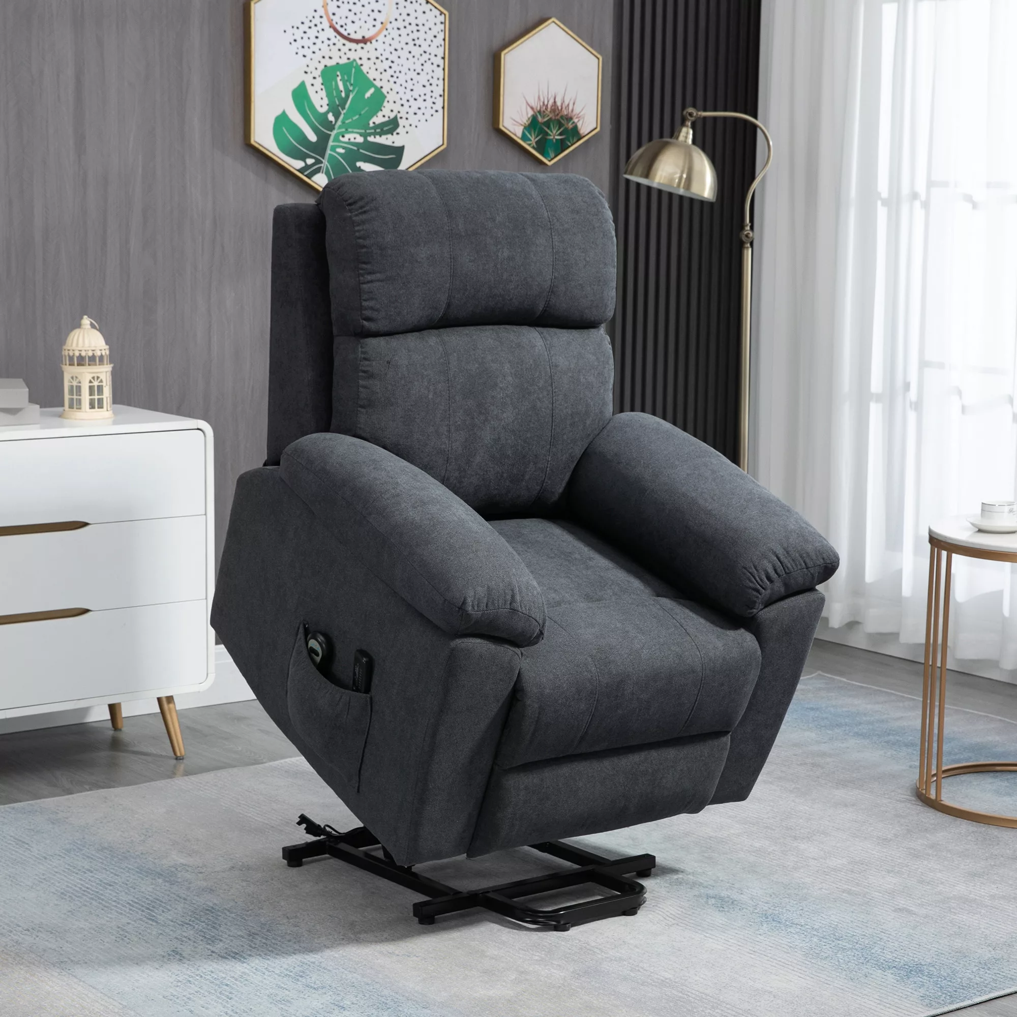 HOMCOM Sessel mit Aufstehhilfe, Relaxsessel mit Liegefunktion, Massagesesse günstig online kaufen