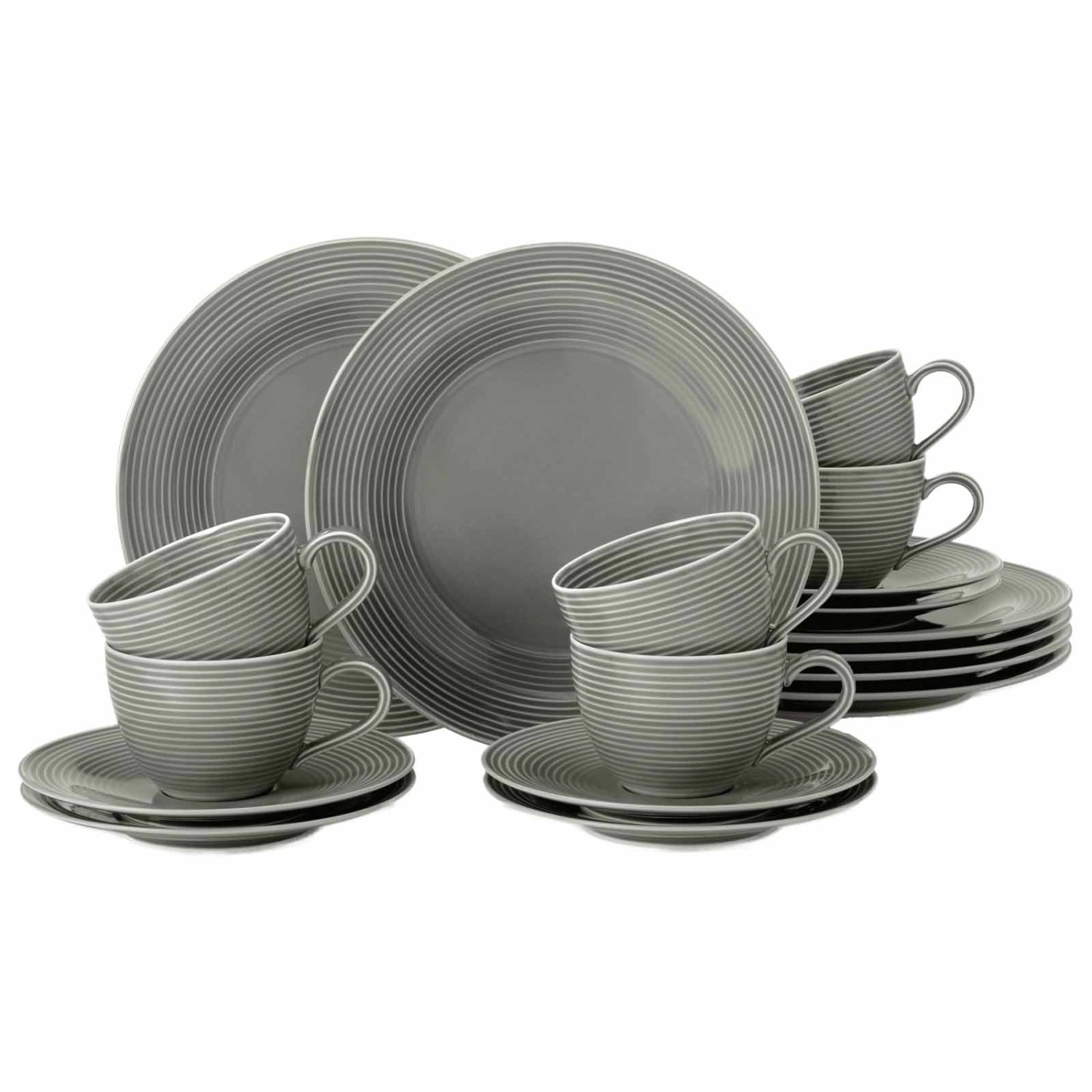 Seltmann Weiden Beat Coor Glaze Kaffeeservice 18-teilig Perlgrau günstig online kaufen