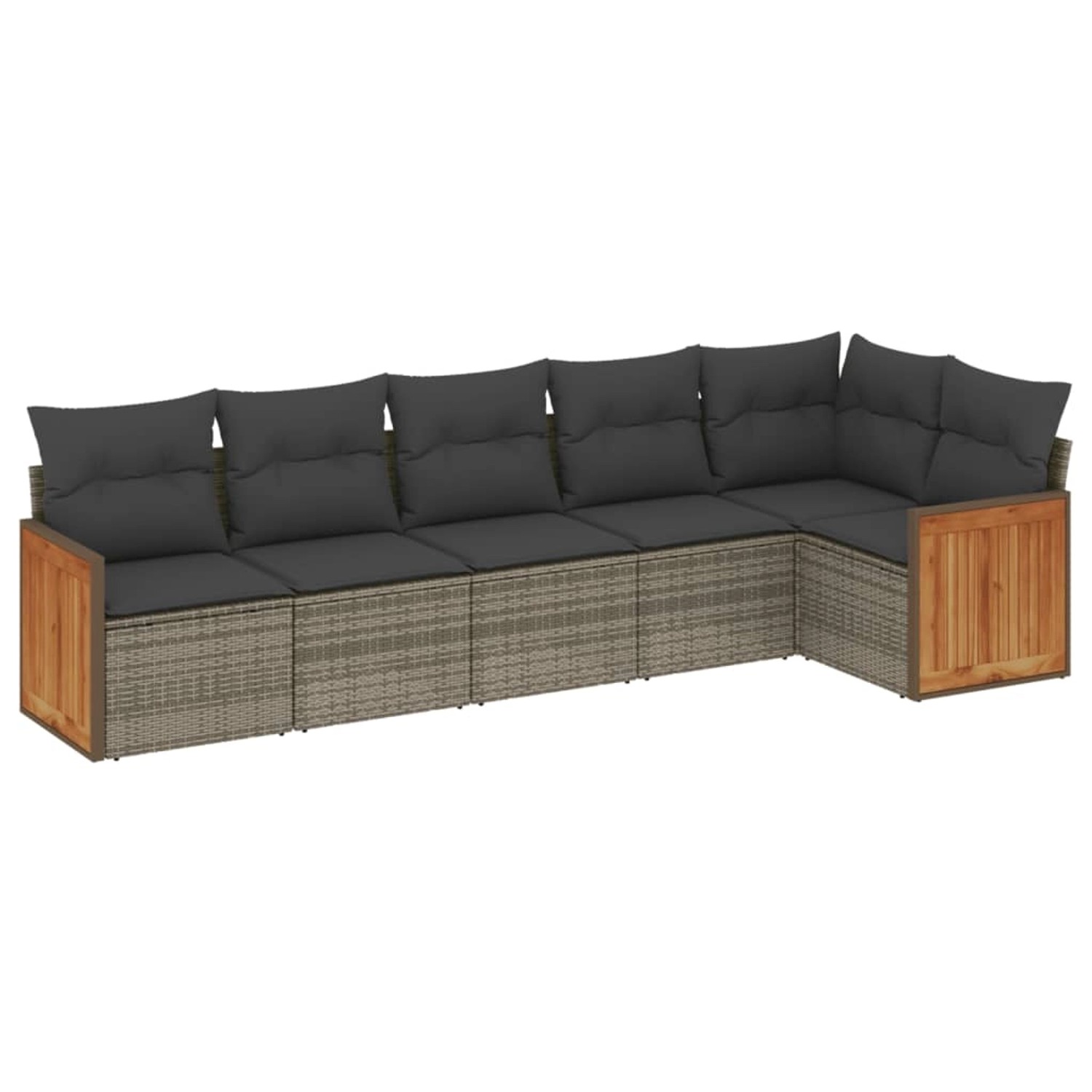 vidaXL 6-tlg Garten-Sofagarnitur mit Kissen Grau Poly Rattan Modell 149 günstig online kaufen