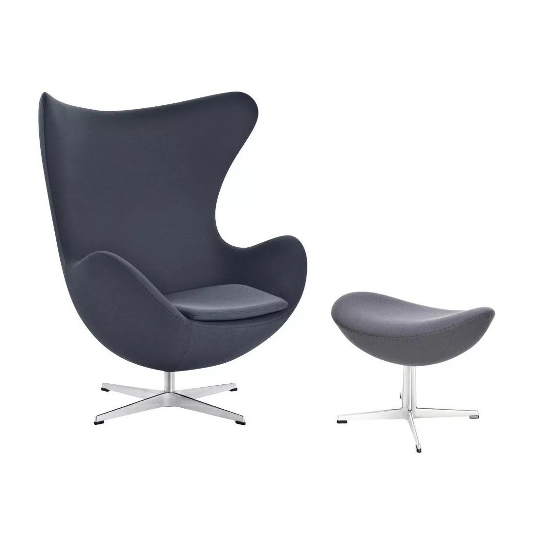 Fritz Hansen - Aktion Egg Chair/Das Ei™ Sessel + Hocker Stoff - anthrazit/G günstig online kaufen