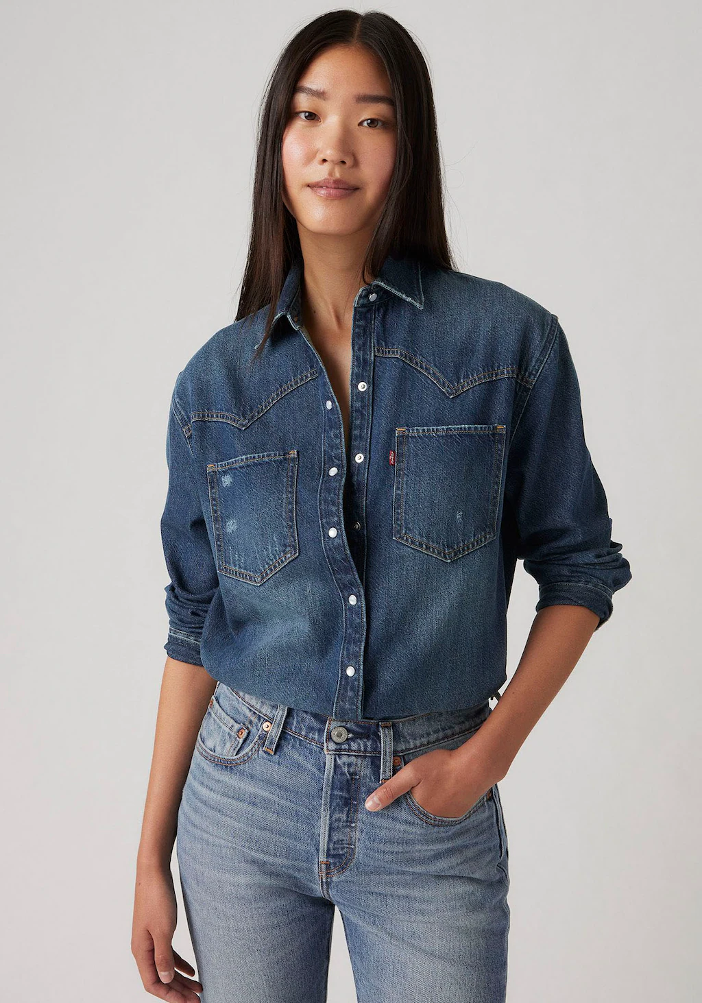 Levis Jeansbluse "TEODORA WESTERN SHIRT", mit Druckknöpfen günstig online kaufen