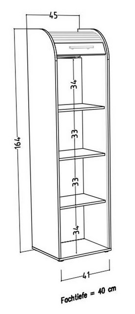 freiraum Jalousieschrank Organizer 4 Fächer, Ordnerhöhe, weiß matt / graphi günstig online kaufen