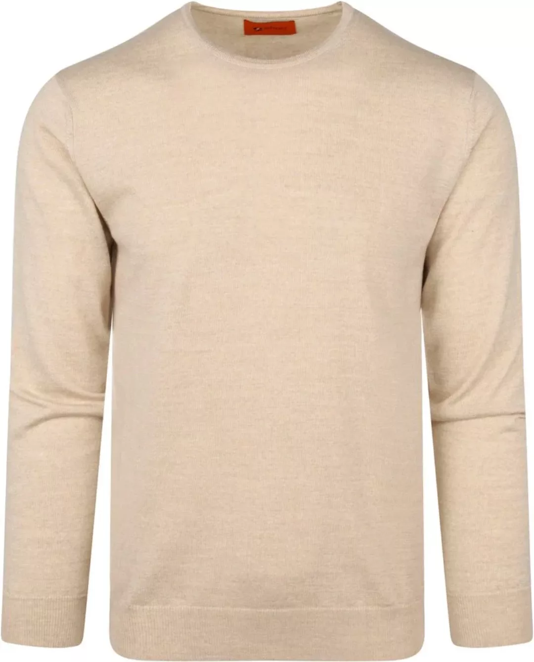 Merino Pullover mit Rundhalsausschnitt in Beige - Größe S günstig online kaufen