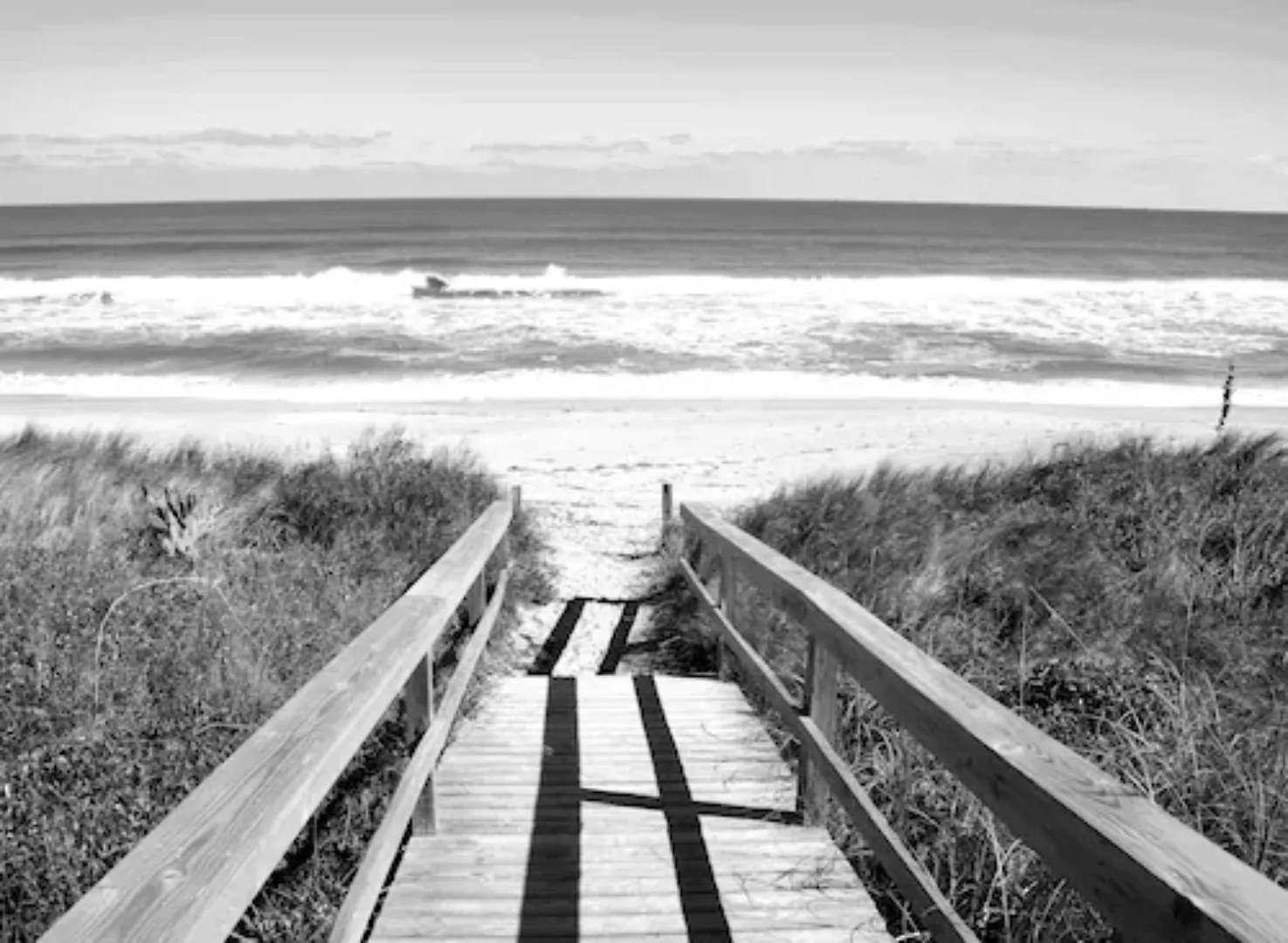 Papermoon Fototapete »Strand Schwarz & Weiß« günstig online kaufen