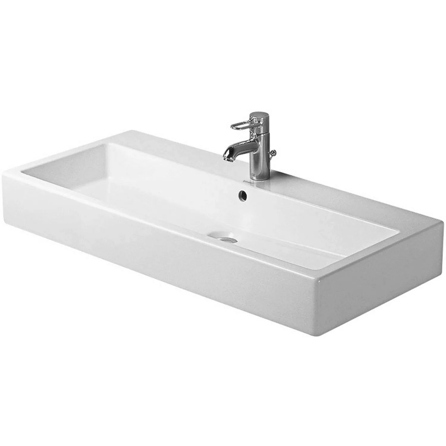 Duravit Einbauwaschbecken Vero 100 cm Weiß 2 Hahnlöcher geschliffen WonderG günstig online kaufen