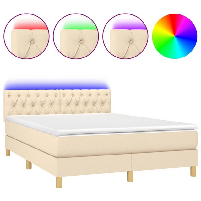 vidaXL Boxspringbett Bett Boxspringbett komplett mit Matratze & LED Stoff ( günstig online kaufen