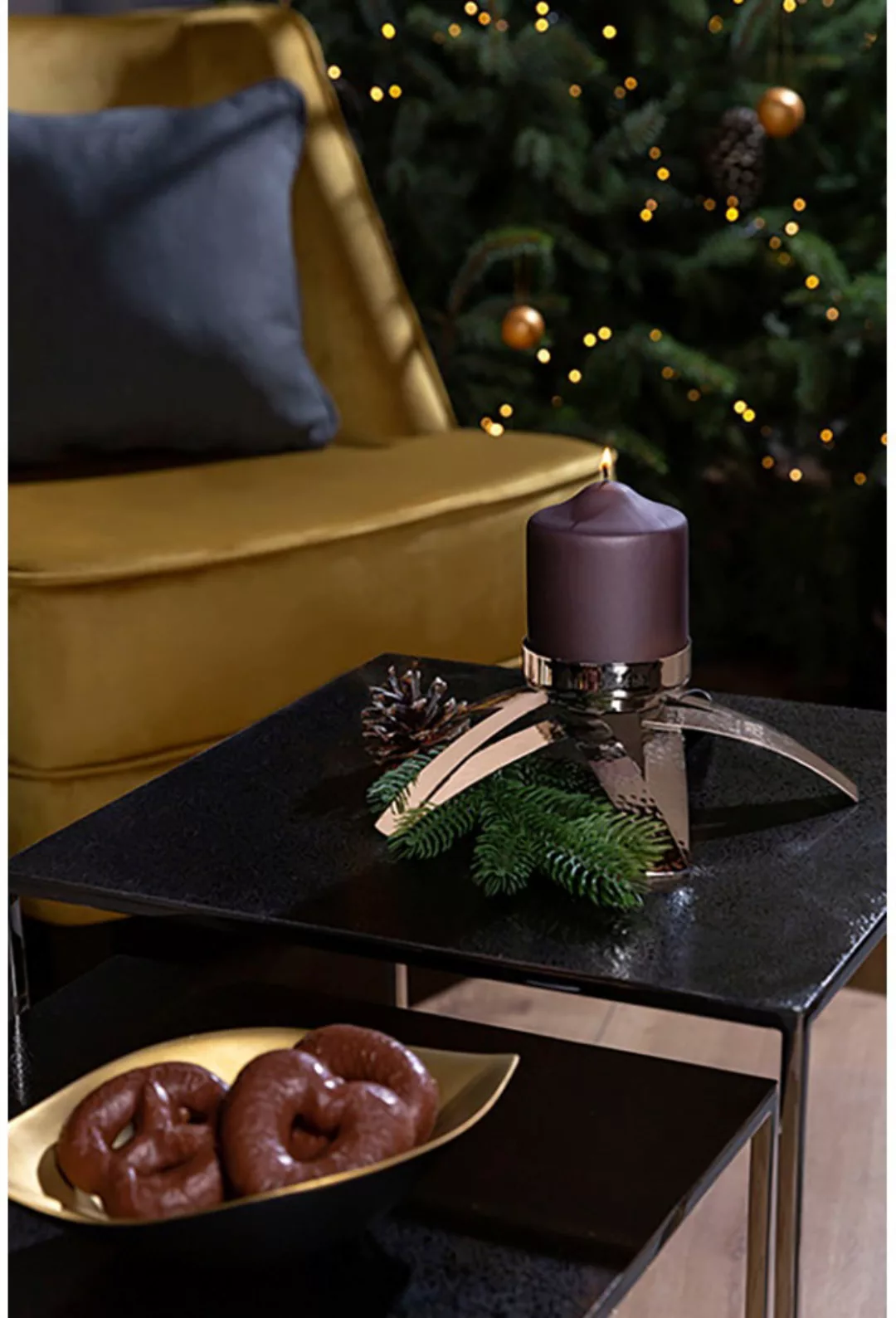 Fink Kerzenhalter "CLAIRE, mit Glaszylinder", (1 St.), Teelichthalter aus E günstig online kaufen