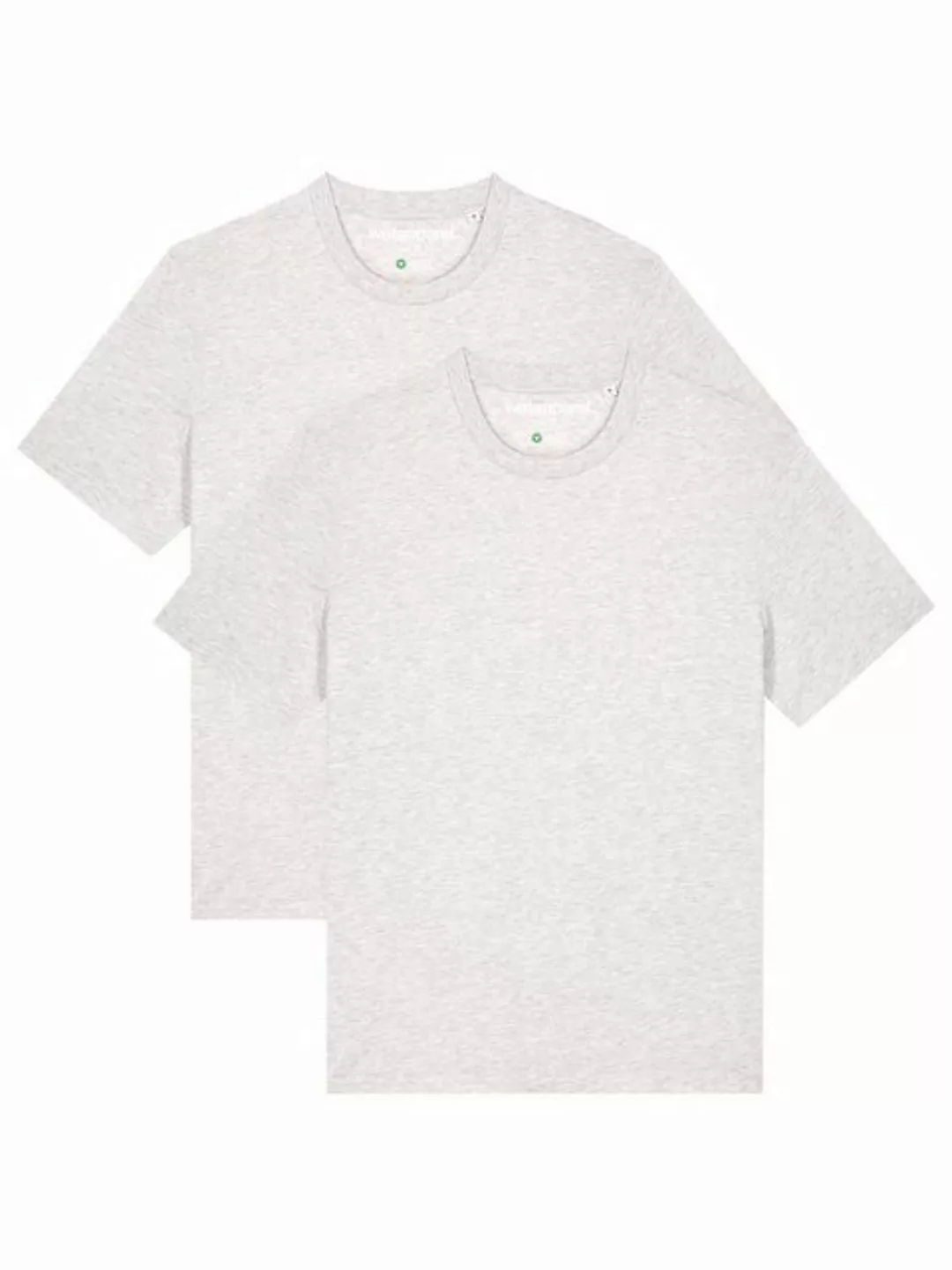 wat? Apparel T-Shirt 2er Multipack Bio Basic T-Shirt Cool Heather Grey günstig online kaufen