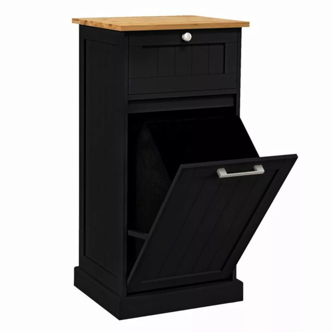 COSTWAY Wäscheschrank mit Wäschekorb & Schublade, Bad, Holz, 40x37x82cm, We günstig online kaufen