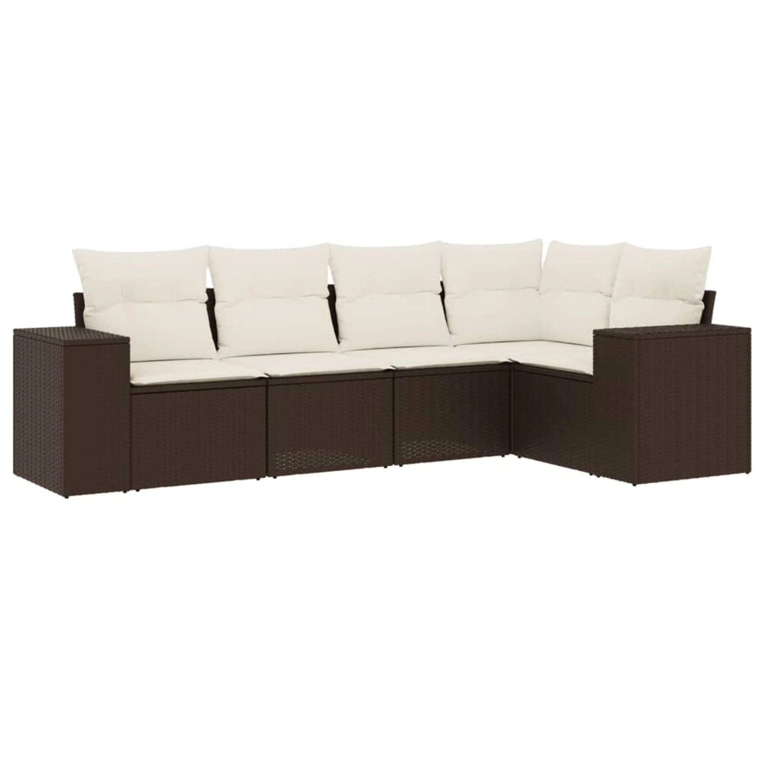 vidaXL 5-Tlg Garten-Sofagarnitur mit Kissen Braun Poly Rattan 3254870 günstig online kaufen