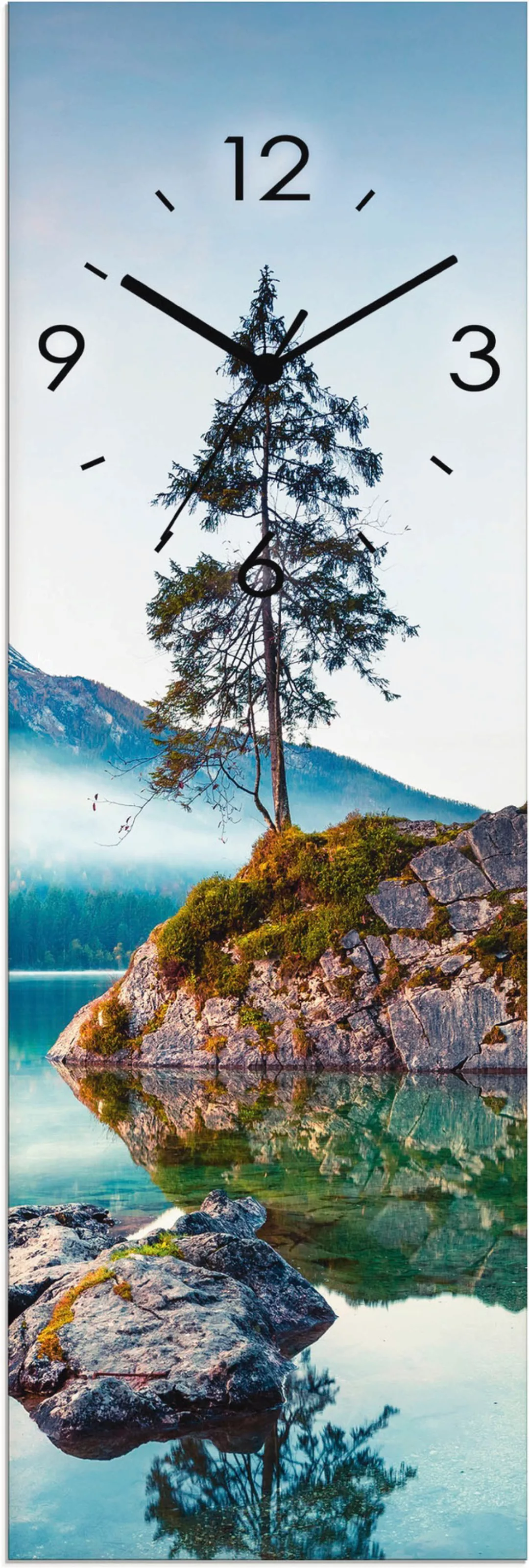 Artland Wanduhr "Glasuhr Herbstszene des Hintersee vor Alpen", wahlweise mi günstig online kaufen