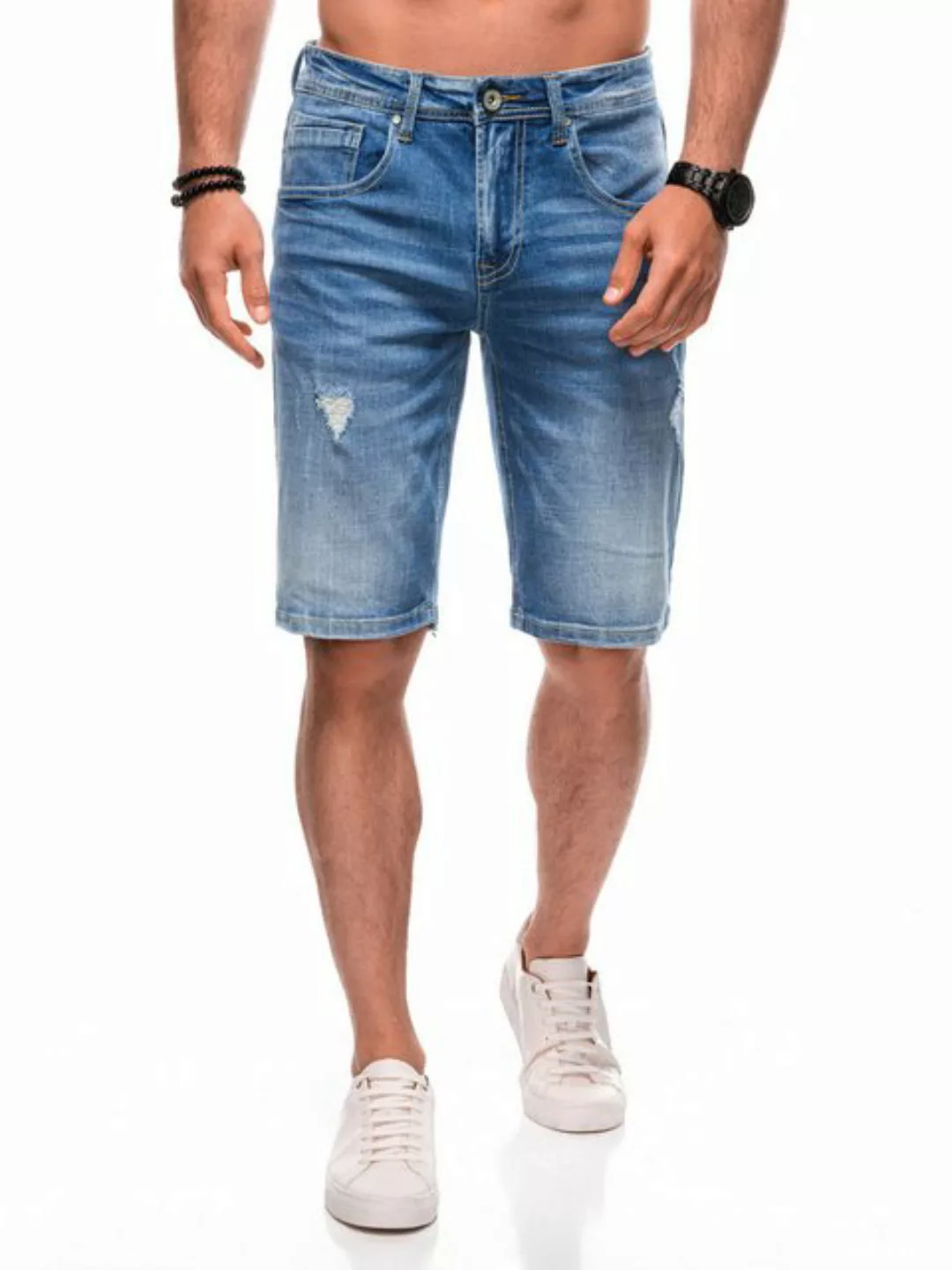 Edoti Jeansshorts Regular Fit Denim-Shorts für Männer günstig online kaufen