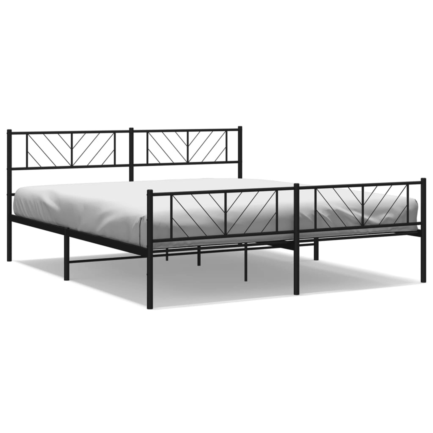 vidaXL Bettgestell mit Kopf- und Fußteil Metall Schwarz 183x213 cm Modell 1 günstig online kaufen