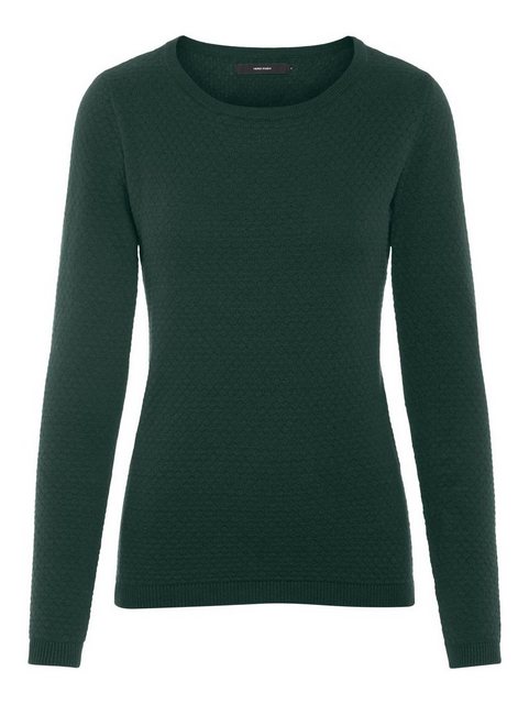 Vero Moda Strickpullover Feinstrick Pullover Struktur Rundhals Longsleeve V günstig online kaufen