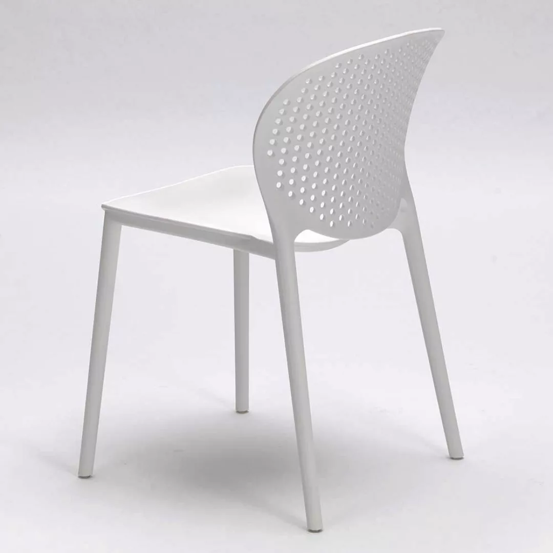 Kunststoffstuhl in Weiß modern (4er Set) günstig online kaufen