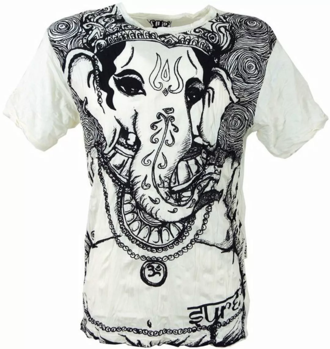 Guru-Shop T-Shirt Sure Herren T-Shirt Ganesh - weiß Goa Style, Festival, al günstig online kaufen