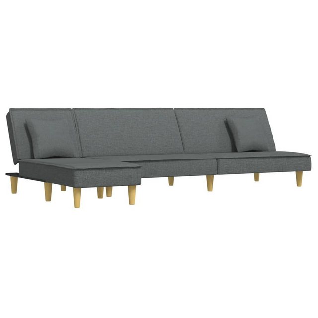 vidaXL Sofa Schlafsofa in L-Form Dunkelgrau 255x140x70 cm Stoff Chaiselongu günstig online kaufen