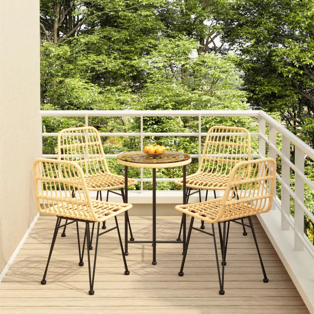 Vidaxl 5-tlg. Garten-essgruppe Poly Rattan günstig online kaufen