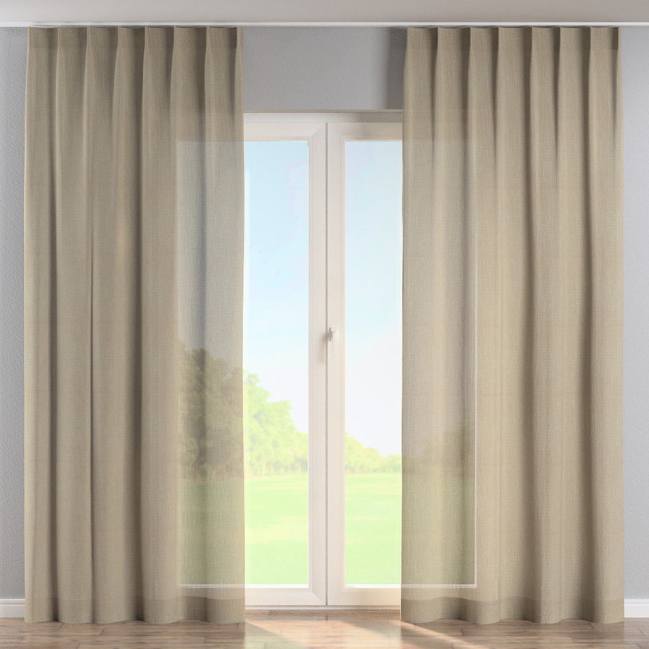 Vorhang mit flämischen 1-er Falten, dunkelbeige, Alara Premium (145-01) günstig online kaufen