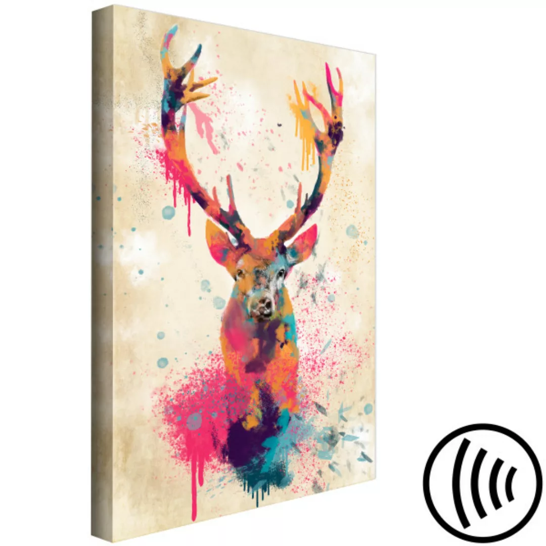 Bild auf Leinwand Watercolor Deer (1 Part) Vertical XXL günstig online kaufen
