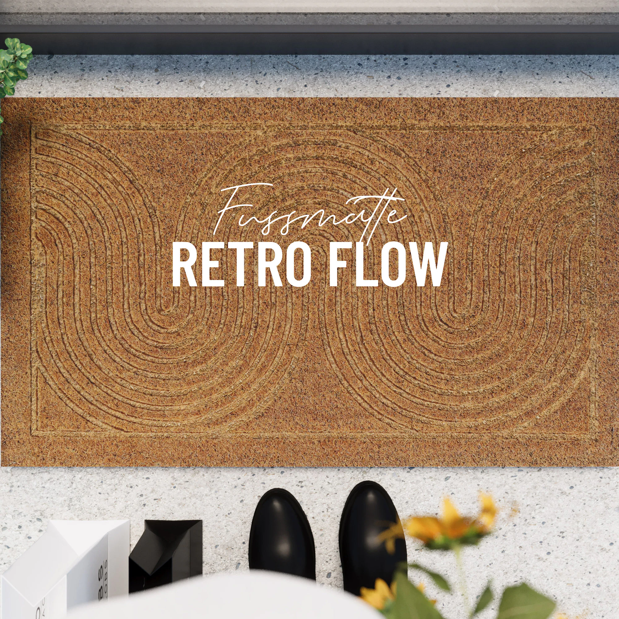 Wecon home Fußmatte »Retro Flow«, rechteckig, 14 mm Höhe, Kokos, pflegeleic günstig online kaufen