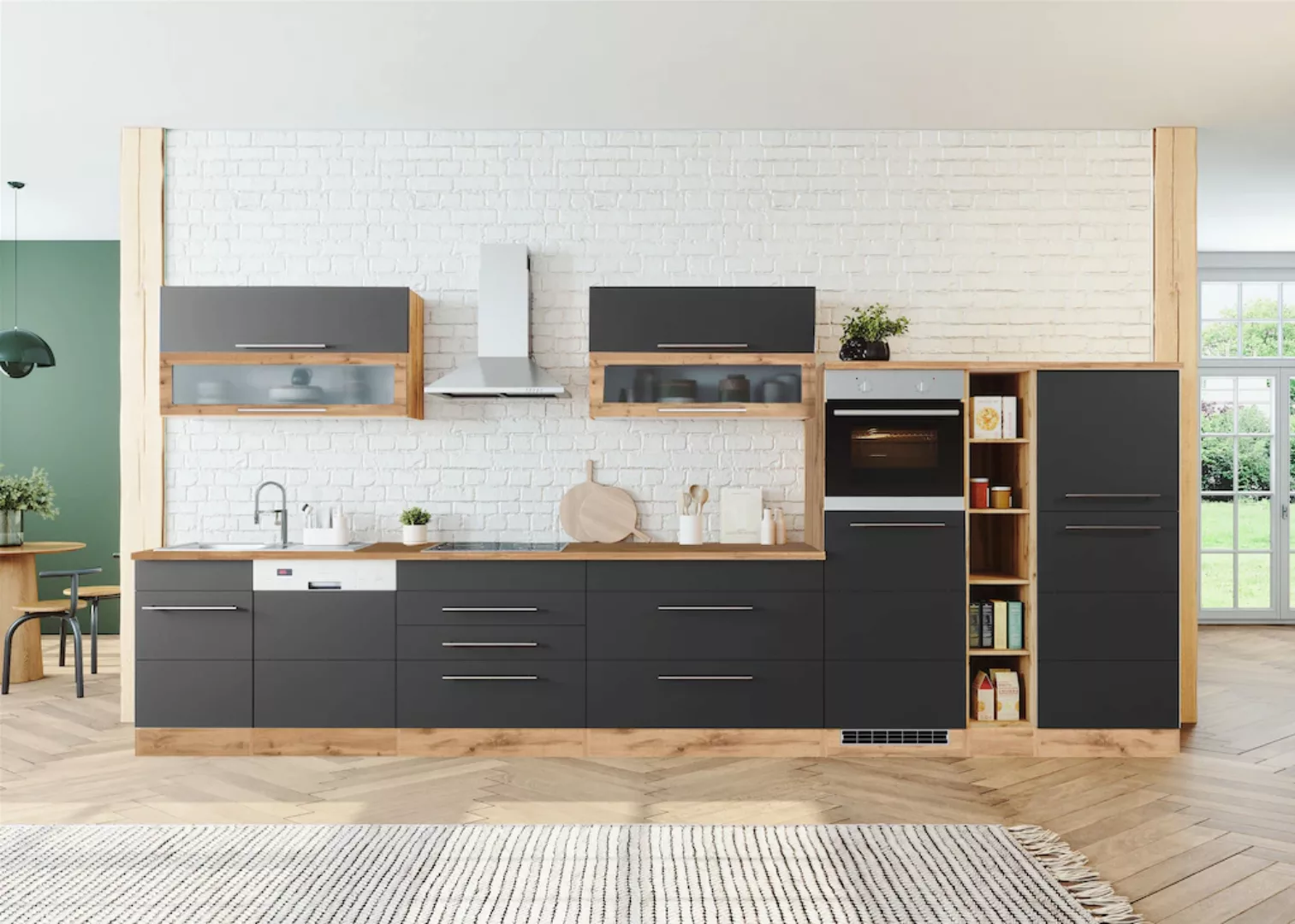 KOCHSTATION Küchenzeile "KS-Wien", Breite 350 cm, wahlweise mit E-Geräten günstig online kaufen