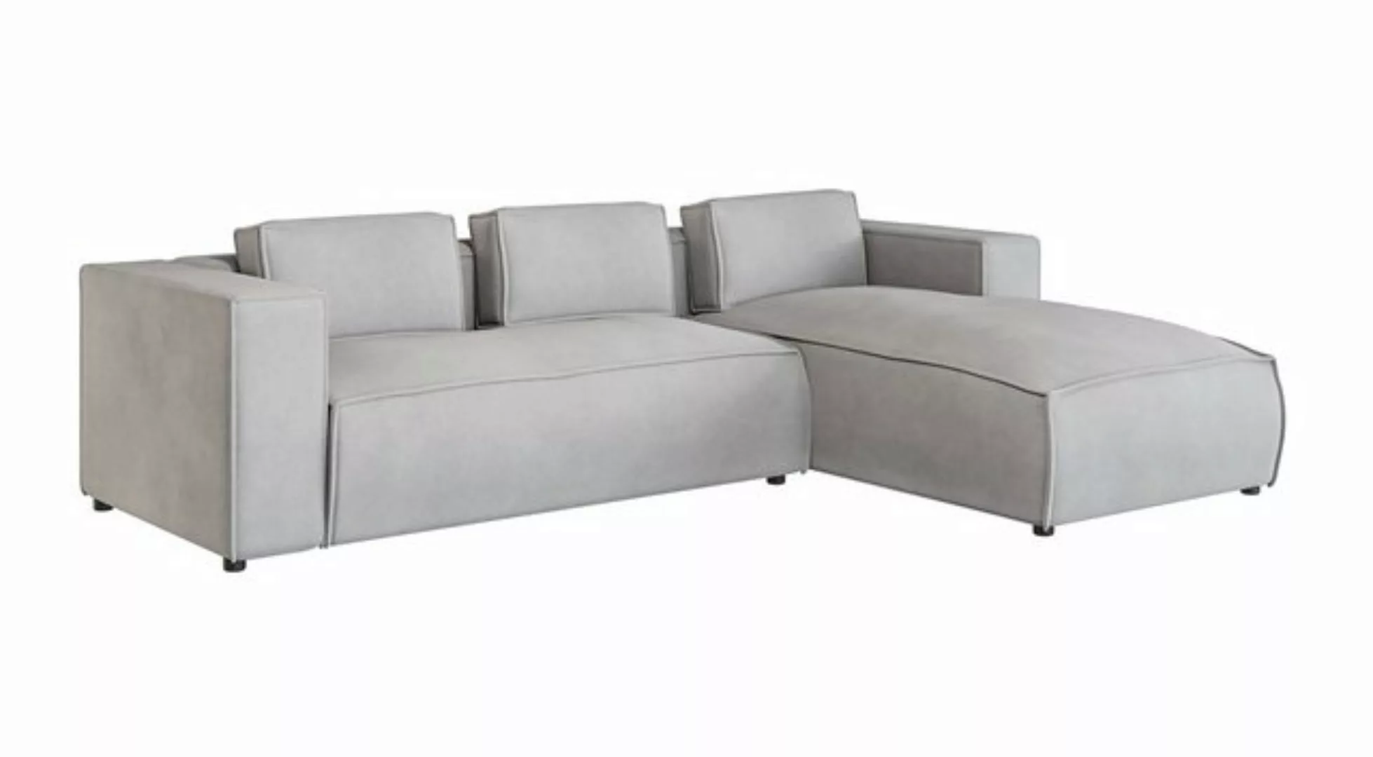 S-Style Möbel Ecksofa Renzo aus Luxusmicrofaser mit Ottomane und weichem Si günstig online kaufen