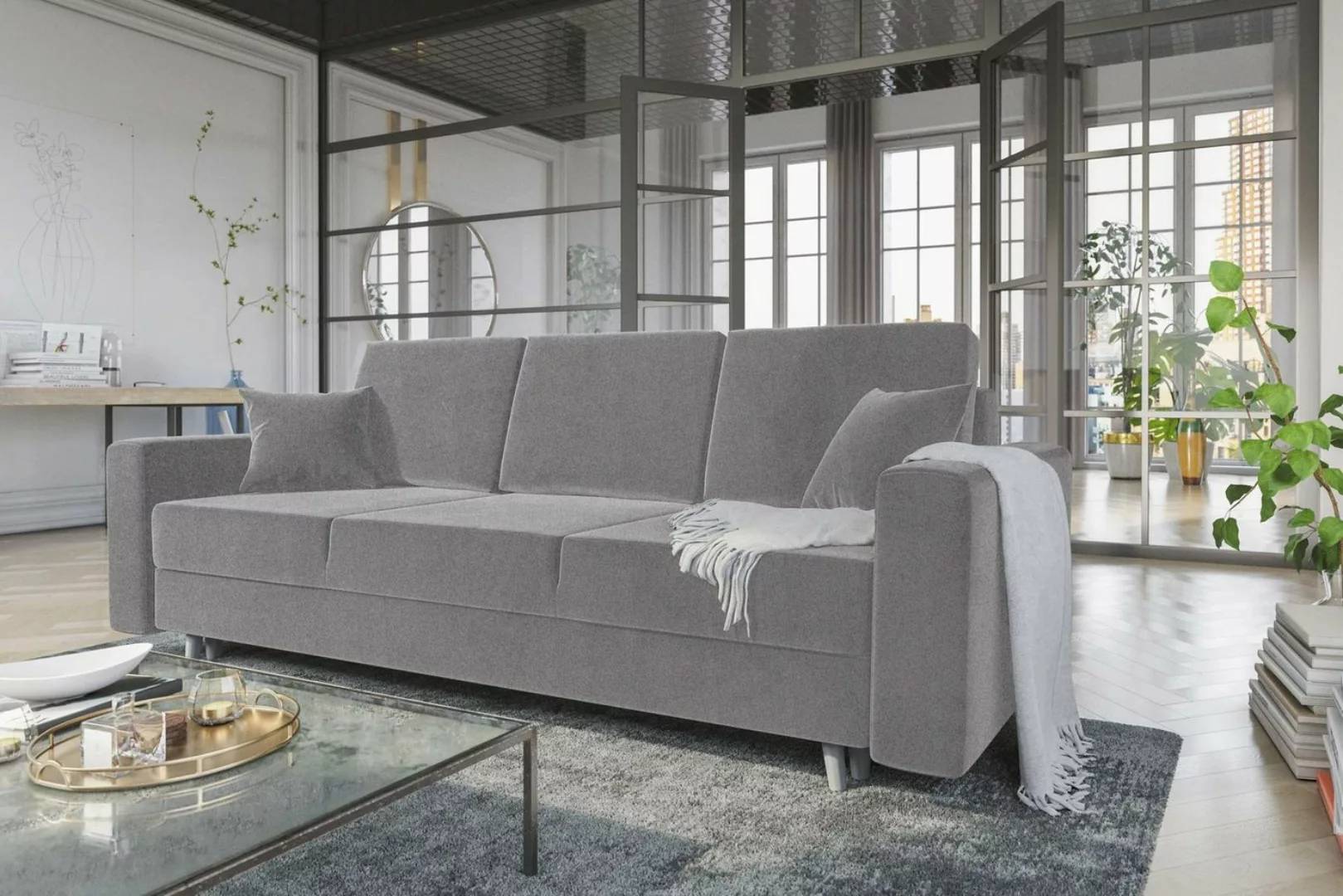 Stylefy 3-Sitzer Carmen, Sofa, Schlafsofa, Sitzkomfort, mit Bettfunktion, m günstig online kaufen