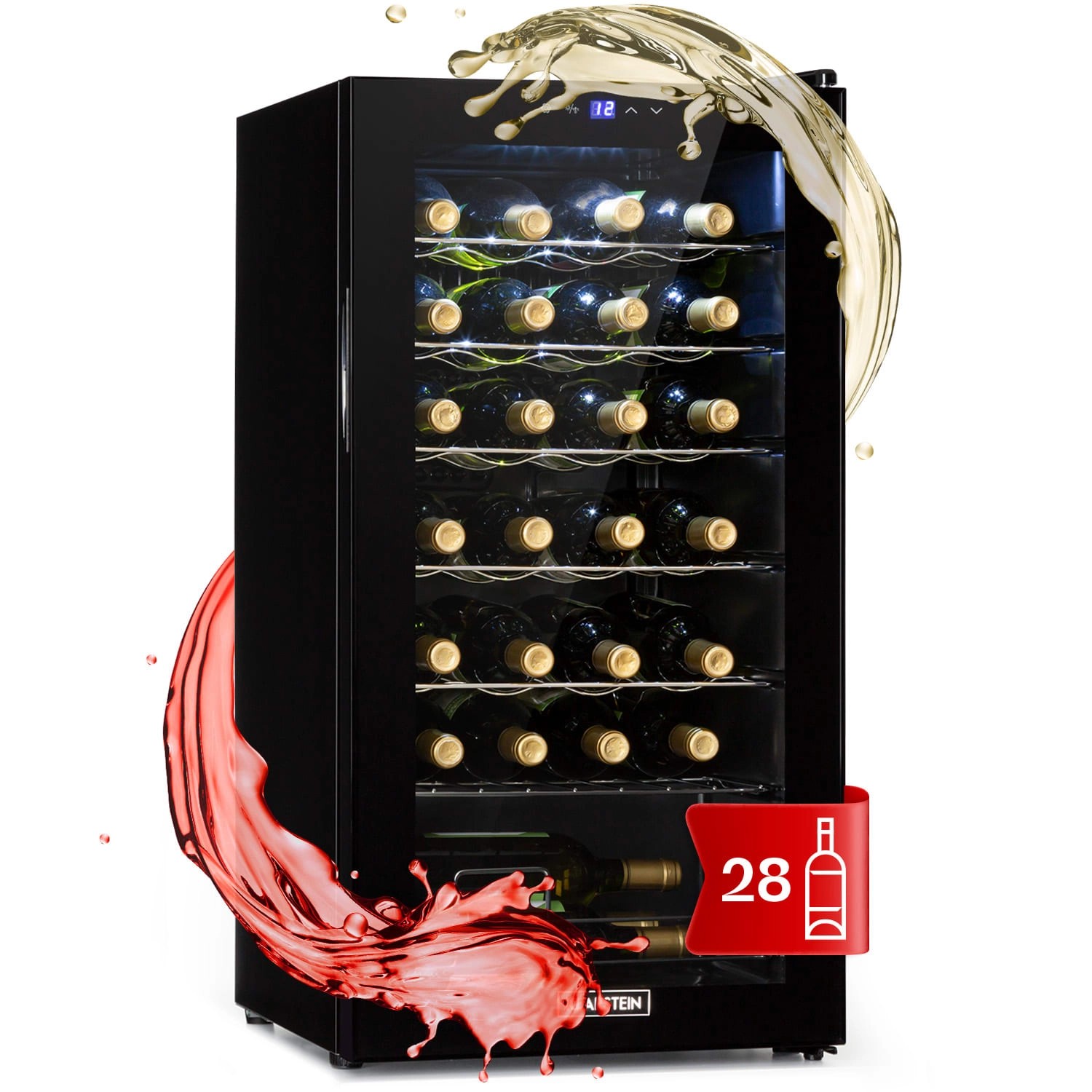 Klarstein Shiraz 28 Uno Weinkühlschrank 74 L 28 Flaschen Touch-Bedienfeld 5 günstig online kaufen