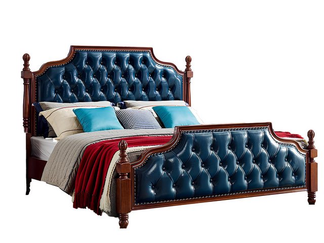 JVmoebel Bett Chesterfield Doppelbett Luxus Schlafzimmer Holz Bett Polster günstig online kaufen