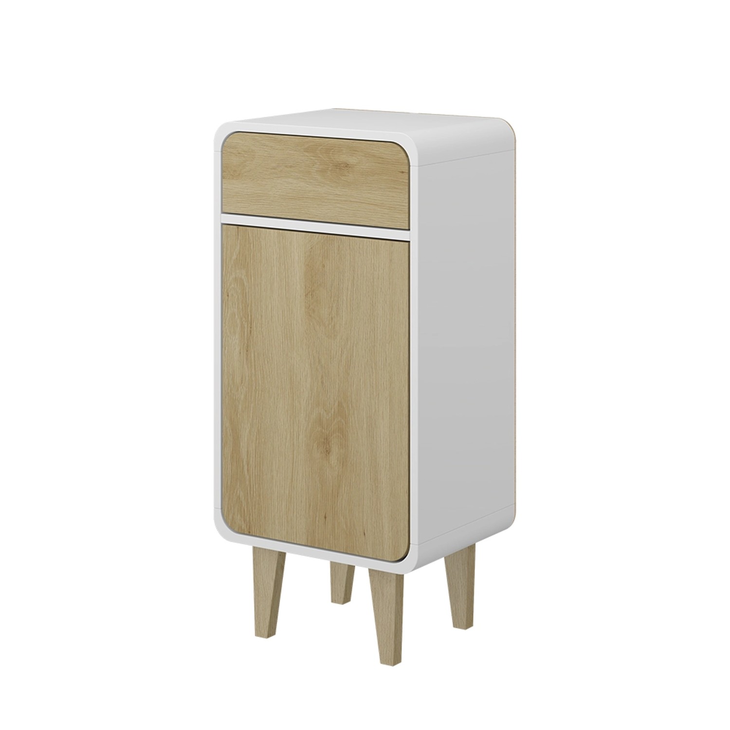 Vicco Midischrank Arla Weiß/Eiche 40 x 81 cm günstig online kaufen