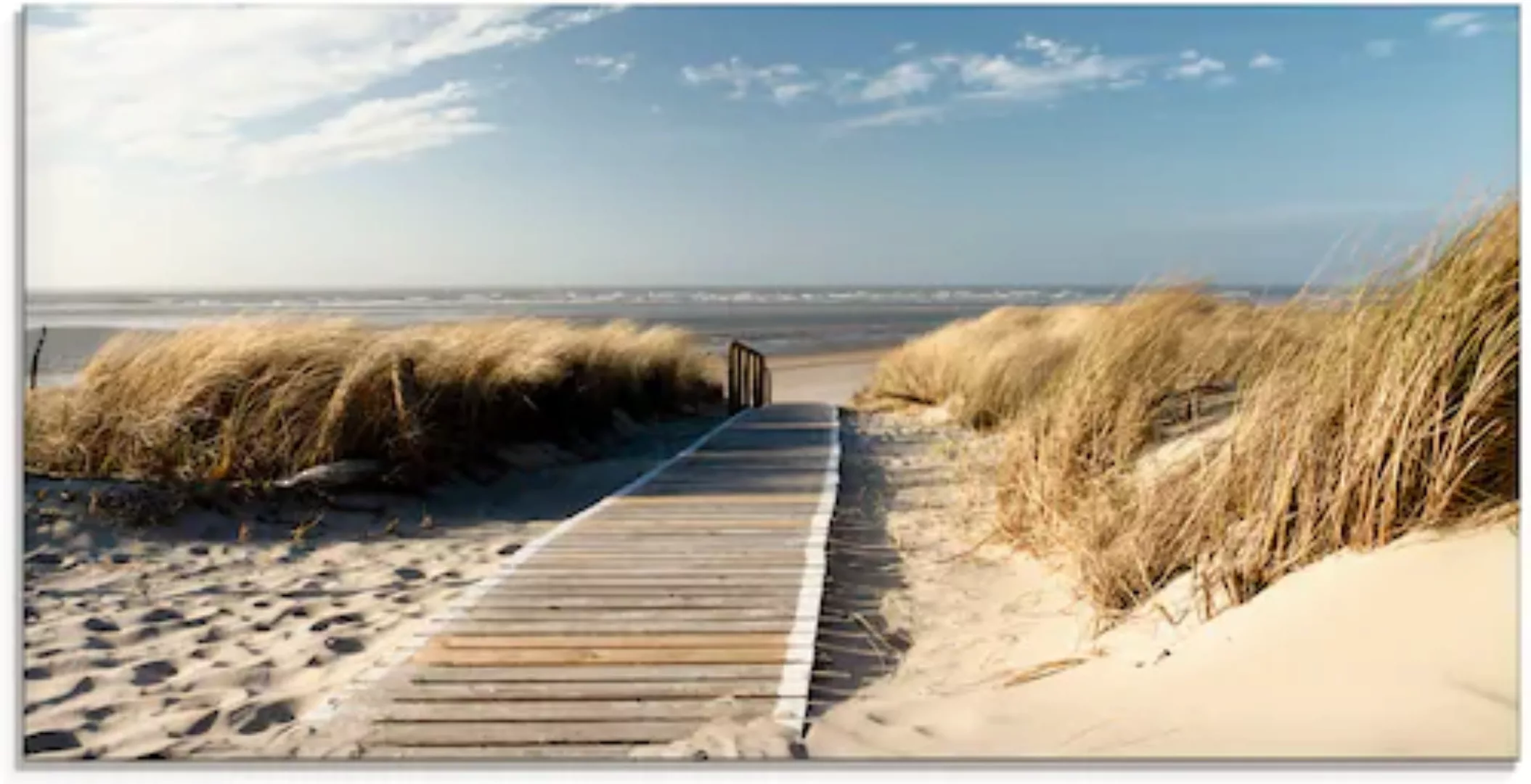 Artland Glasbild »Nordseestrand auf Langeoog - Steg«, Strand, (1 St.), in v günstig online kaufen