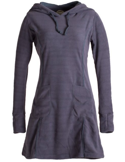 Vishes Midikleid Kleid aus recyceltem Fleece m. großer Zipfelkapuze Hippie, günstig online kaufen