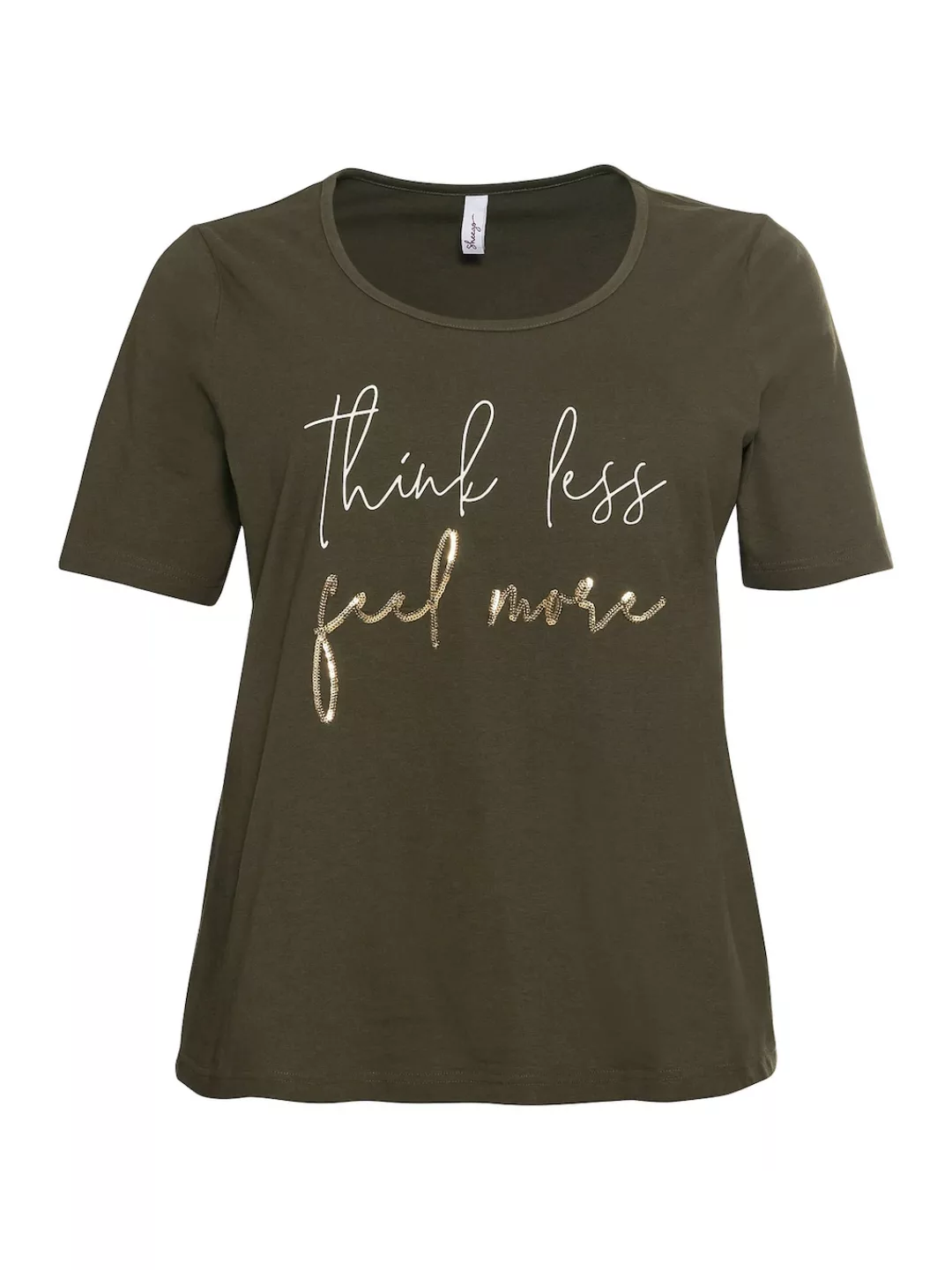 Sheego T-Shirt "Große Größen", mit schimmerndem Pailletten-Schriftzug günstig online kaufen