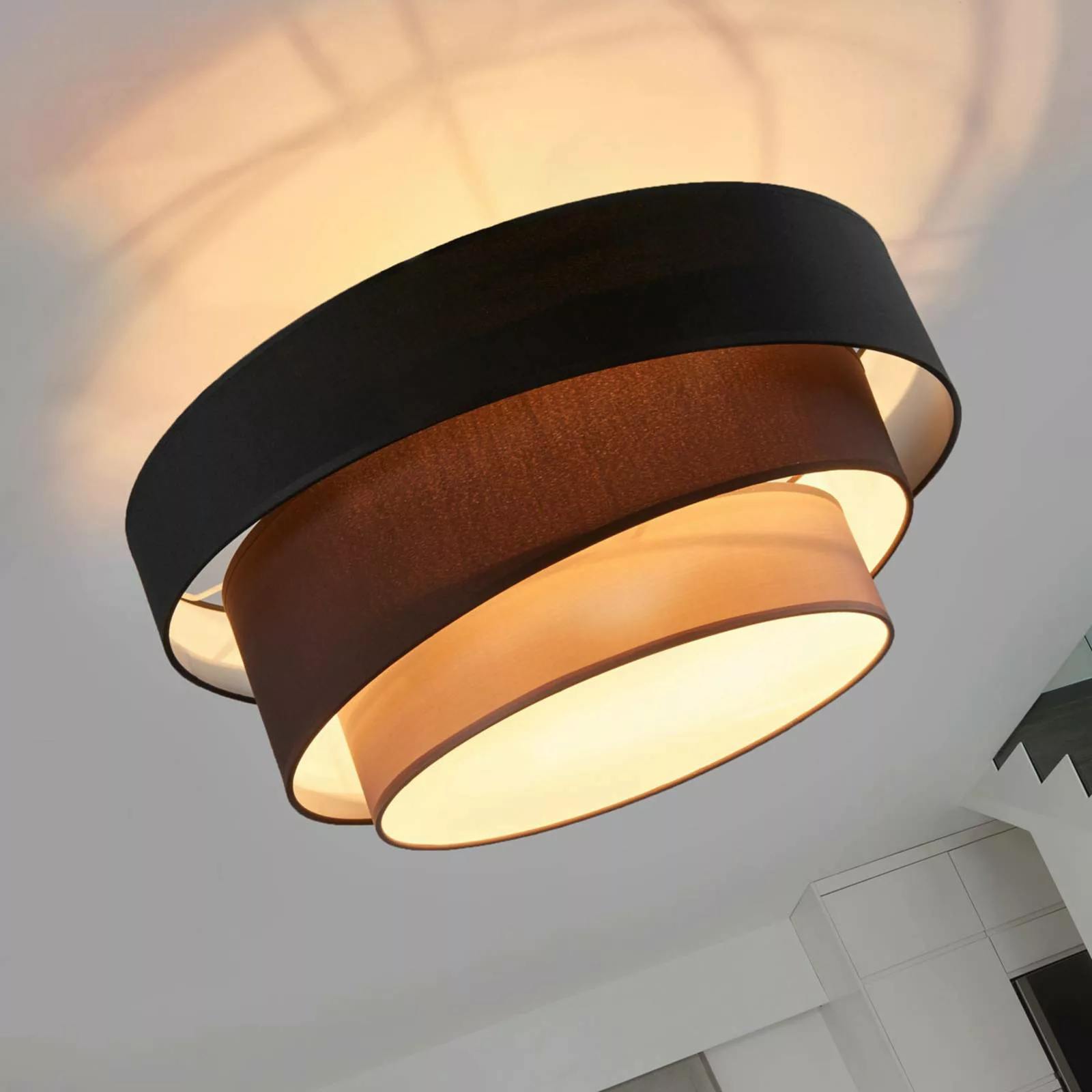 Deckenlampe Melia, schwarz und braun günstig online kaufen