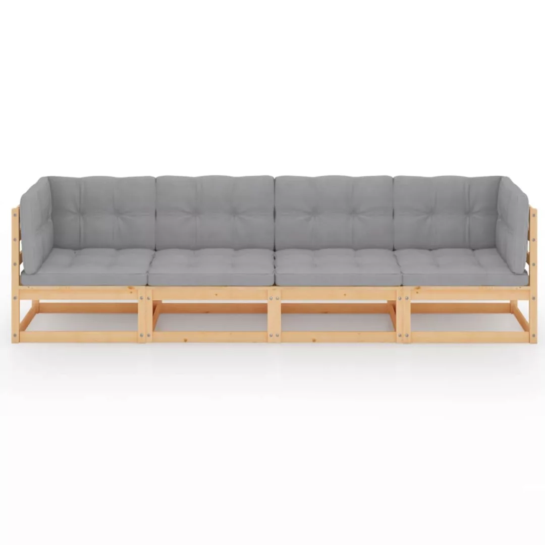 4-sitzer-gartensofa Mit Kissen Kiefer Massivholz günstig online kaufen