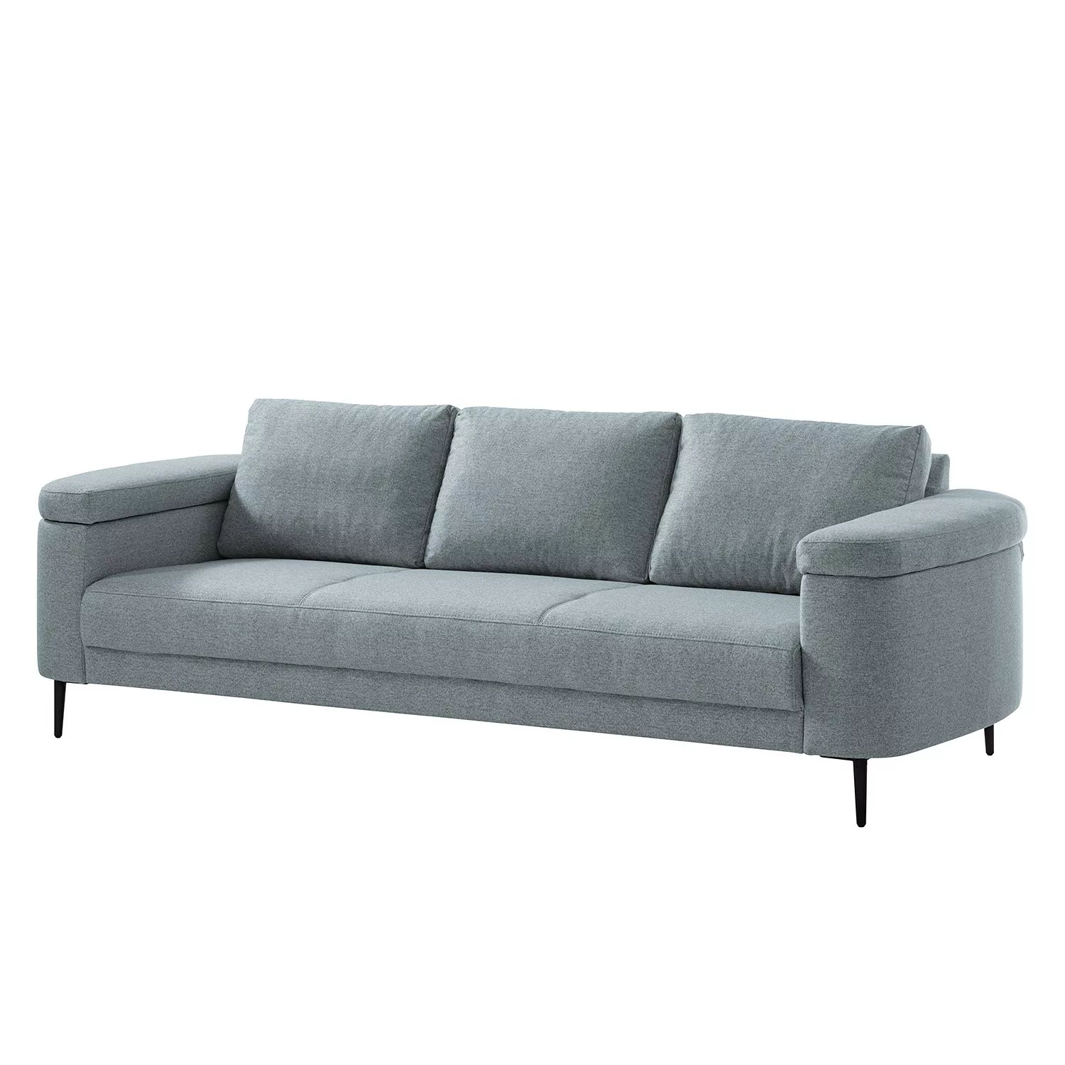 home24 Studio Copenhagen Sofa Mogo 3-Sitzer Graublau Webstoff 241x71x98 cm günstig online kaufen