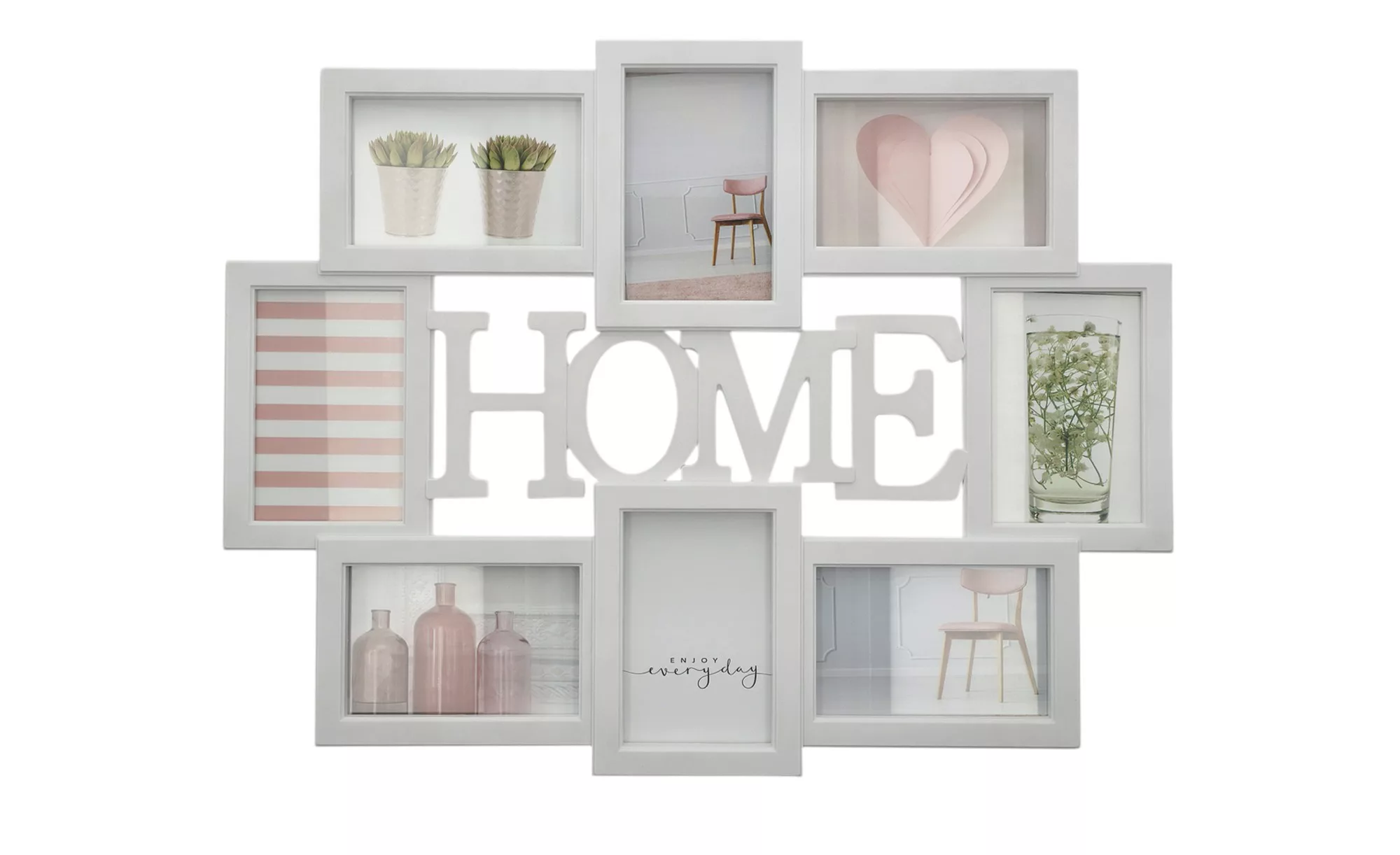Bilderrahmen Collage  Home - weiß - Kunststoff - 42 cm - 2 cm - Sconto günstig online kaufen