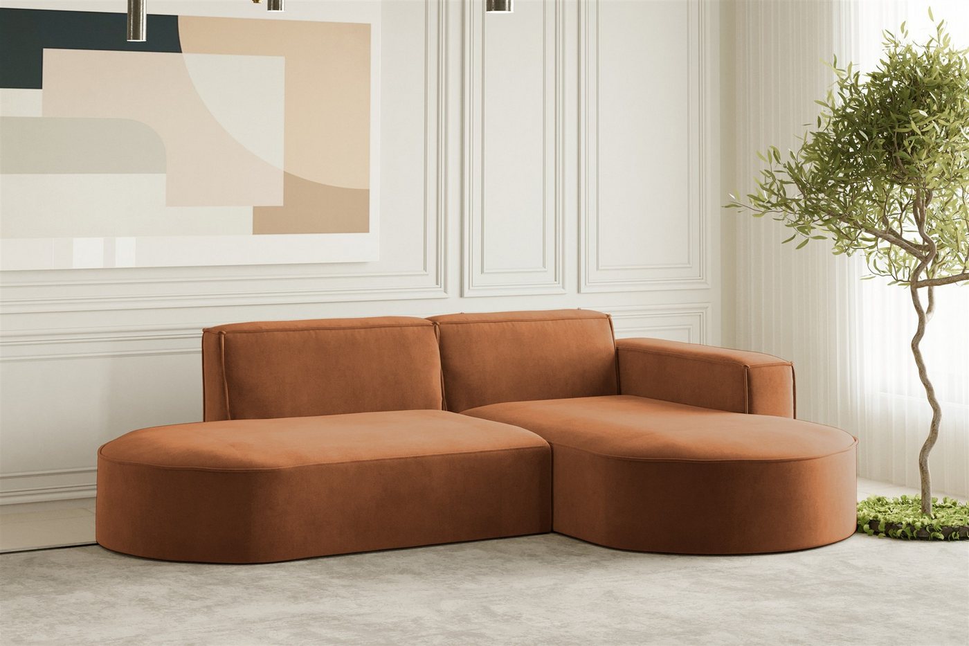 Fun Möbel Ecksofa Designersofa PALMA XS in Stoff Scala oder Noel, Auch mit günstig online kaufen